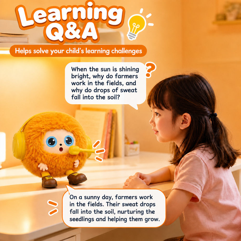 Direct Selling Bilingual AI Talking Plush Toy English Spanish Learning Companion Dynamic LED Eyes 100000+ Encyclopedia