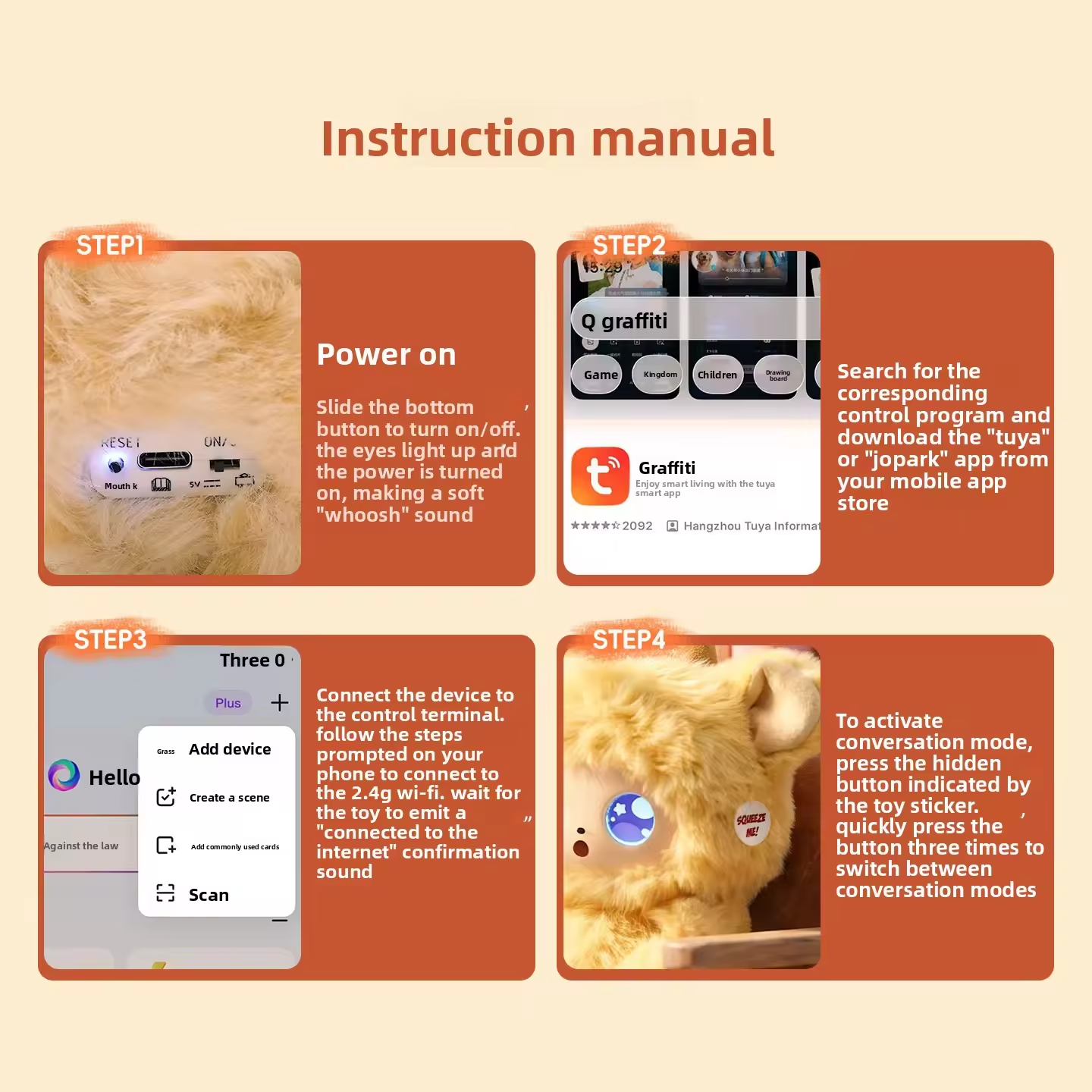 Intelligent AI Dialogue Storytelling Plush Toy Companion Smart Interactive Kids Daily Interaction PP Cotton 11-30cm Unisex