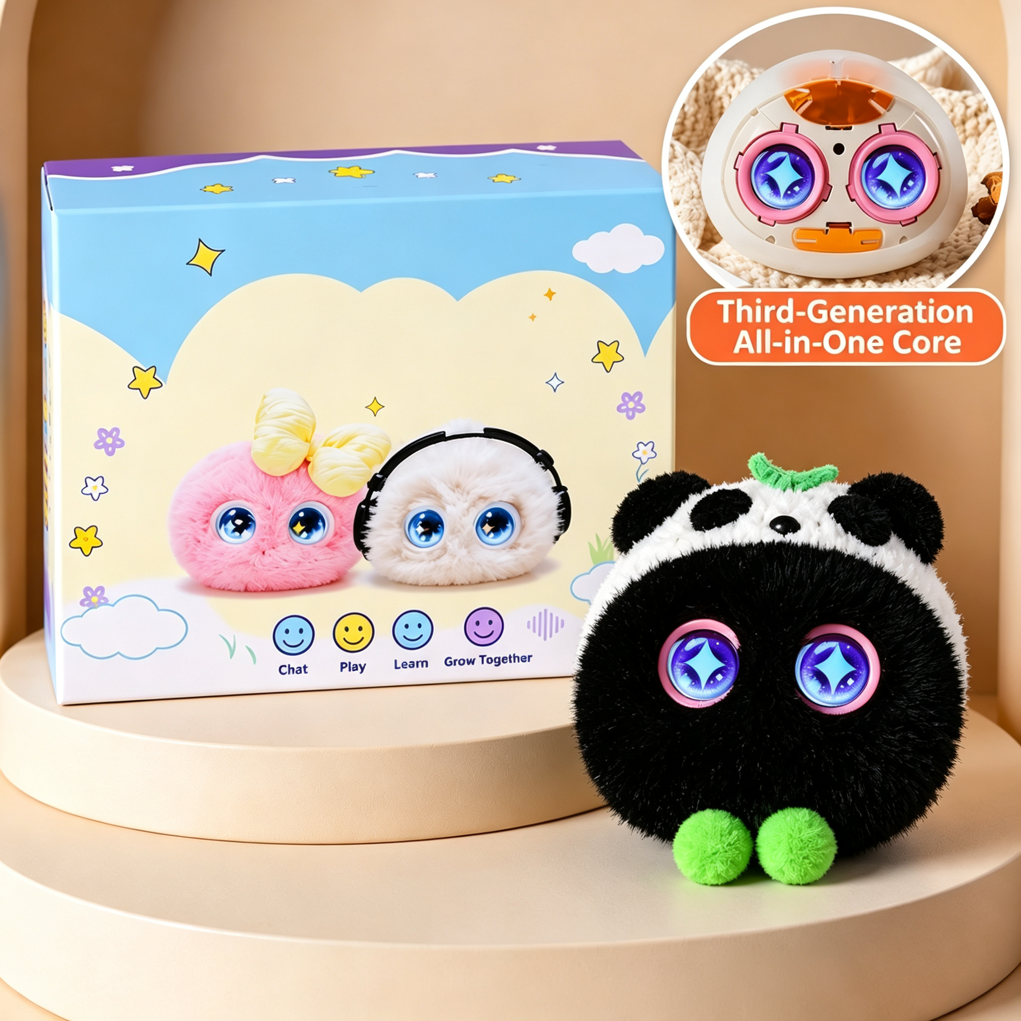 Hot Sales AI Free Dialogue Emotional Companion Smart Interactive Plush Toy