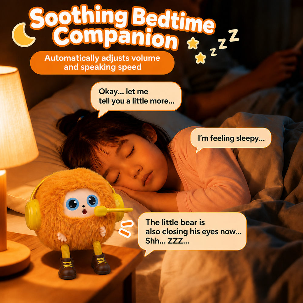 Direct Selling Bilingual AI Talking Plush Toy English Spanish Learning Companion Dynamic LED Eyes 100000+ Encyclopedia