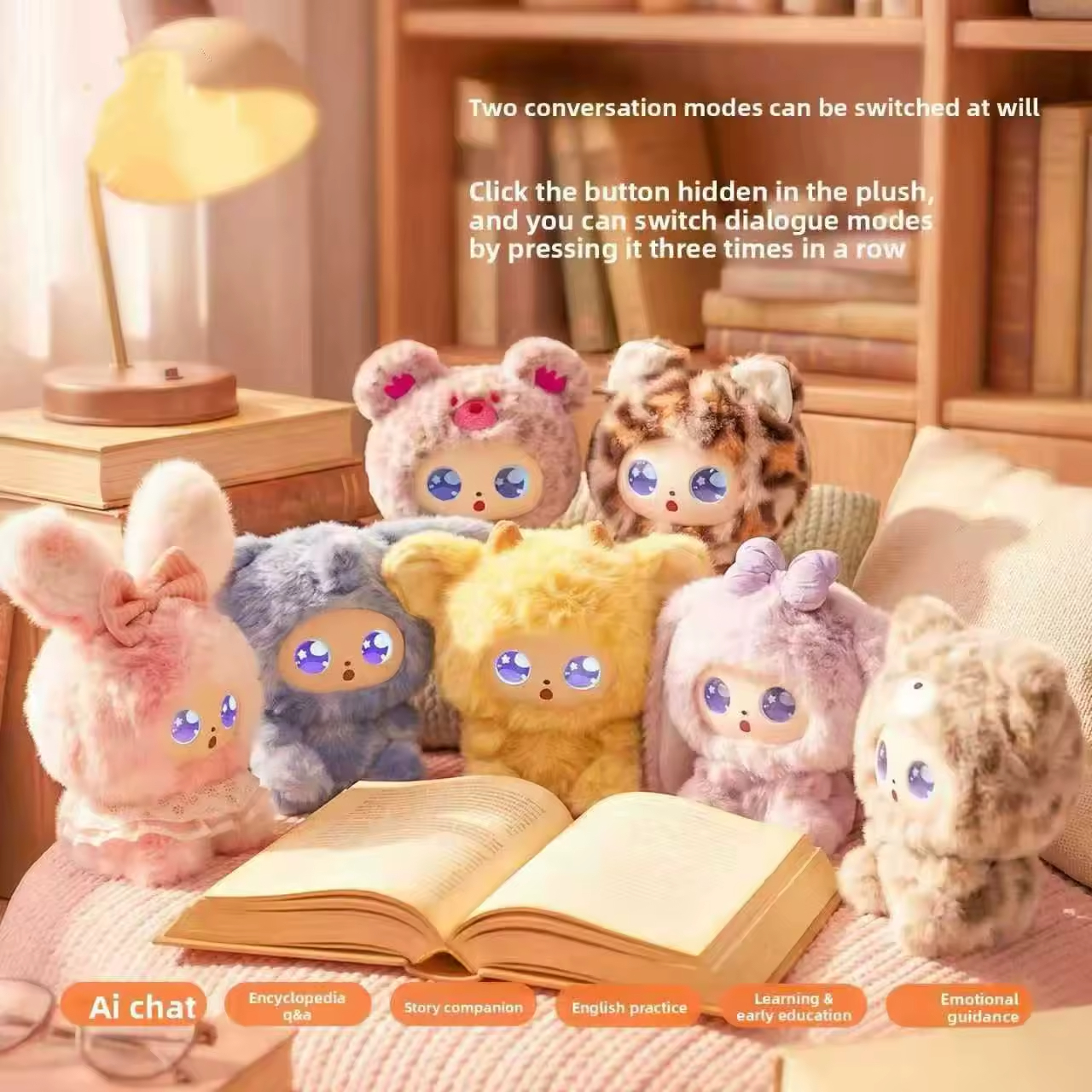 Intelligent AI Dialogue Storytelling Plush Toy Companion Smart Interactive Kids Daily Interaction PP Cotton 11-30cm Unisex